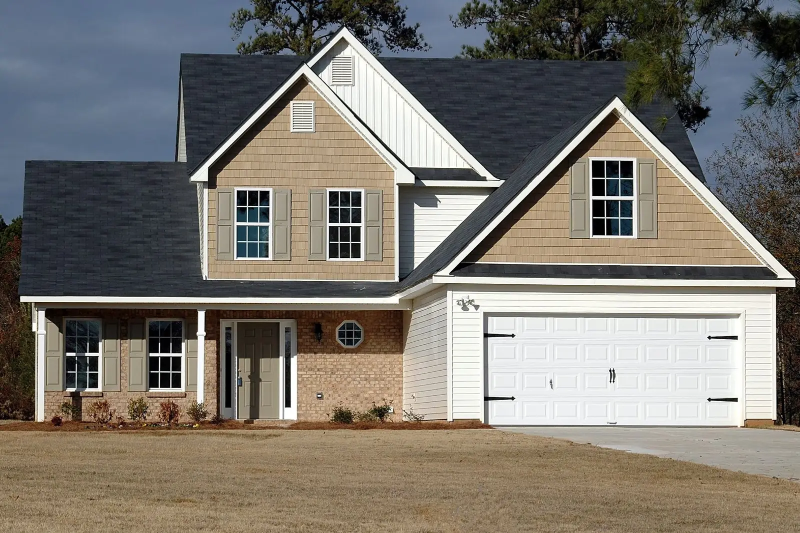 Example after: suburban house with a finished dark shingle roof